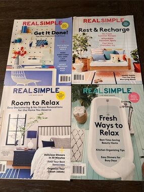 Real Simple Magazine Lot - Colorful Covers (Set of 4)
